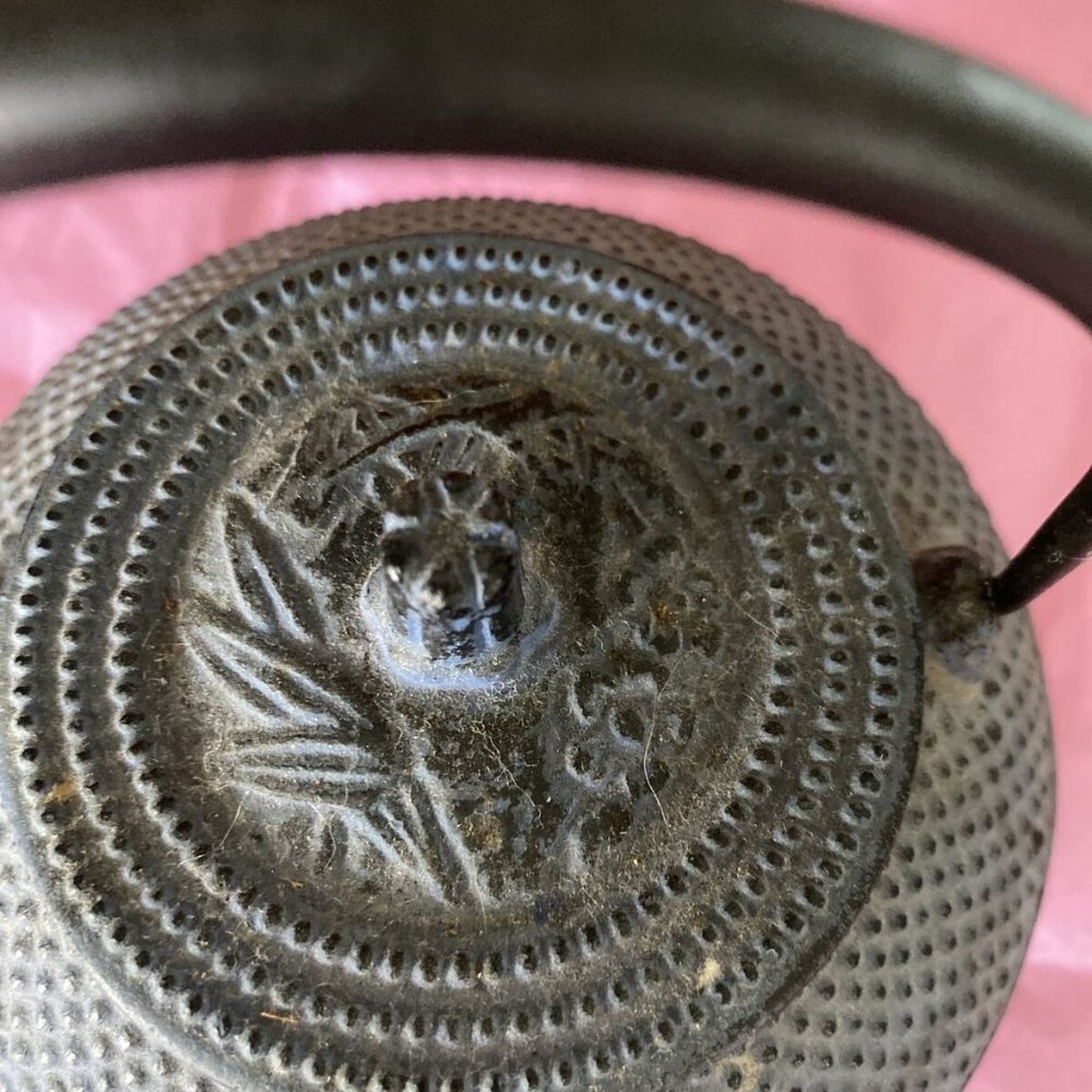 Cast Iron  Teapot Blue 10 oz Chinese Cottage Boho Yoga herbal ritual loft Autumn - Picture 4 of 9